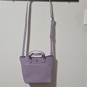 Portland Leather Goods Lilac Crossbody Tote with Top Handle And An Xtra Shoulder